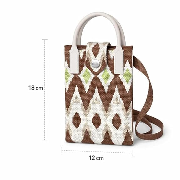 Women’s Trendy Knitted Mini Sling Bag | Stylish Mobile Phone Pouch | Random Colour & Design | Pack of 1