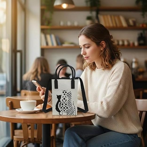 Women’s Trendy Knitted Mini Sling Bag | Stylish Mobile Phone Pouch | Random Colour & Design | Pack of 1