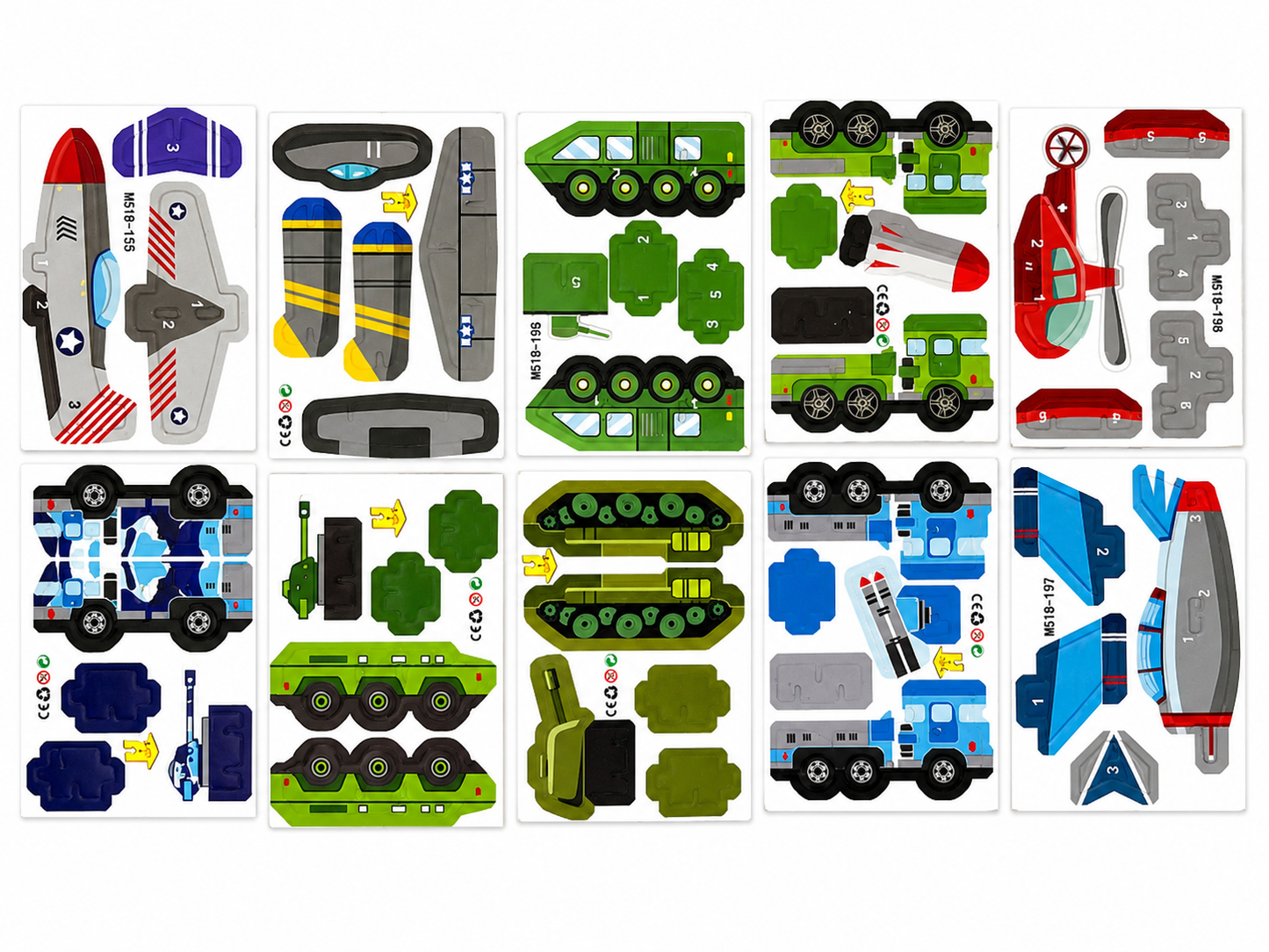 DIY 3D Foam Vehicle Puzzle Set – 10 Piece