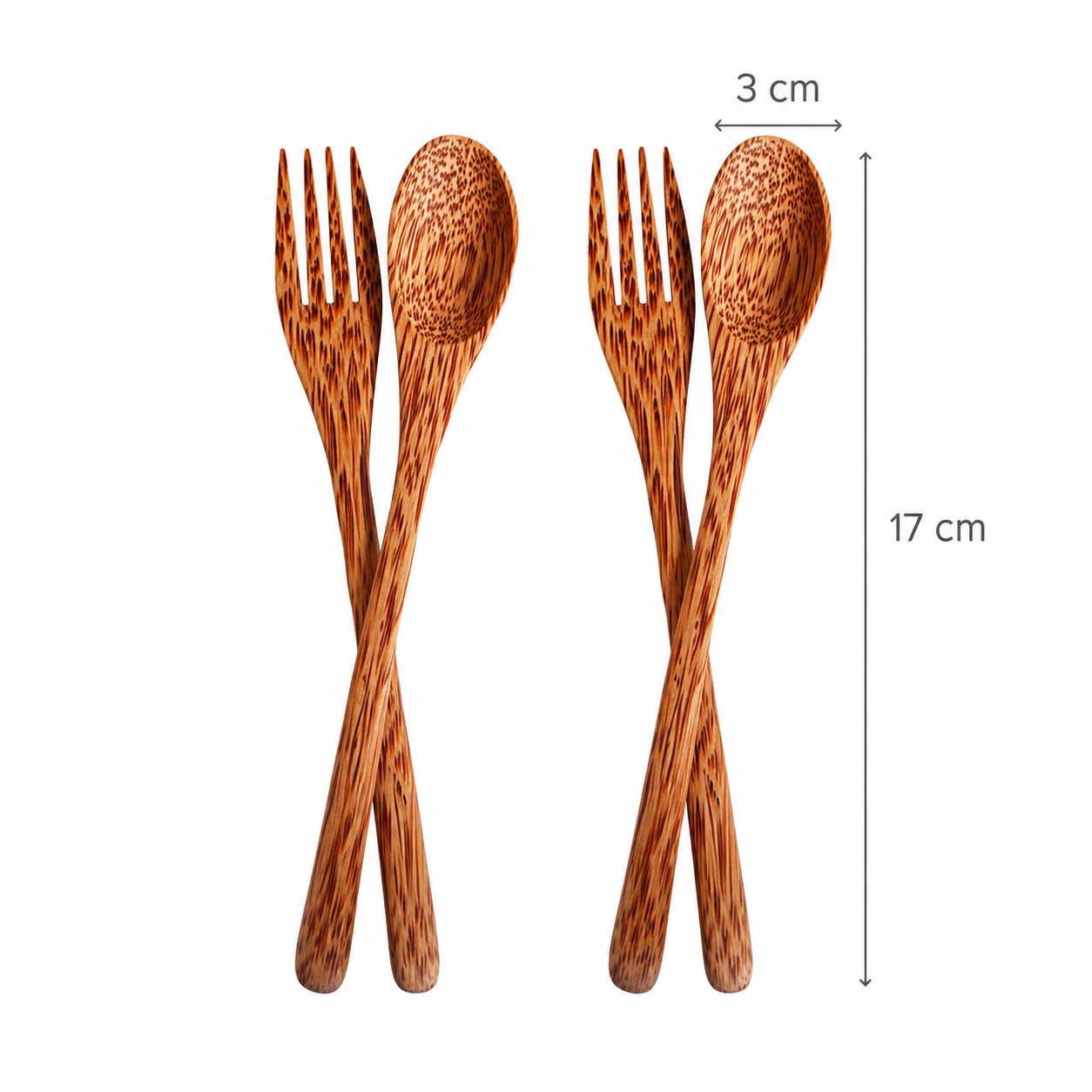 Handcrafted Coconut Wood Spoon & Fork Set