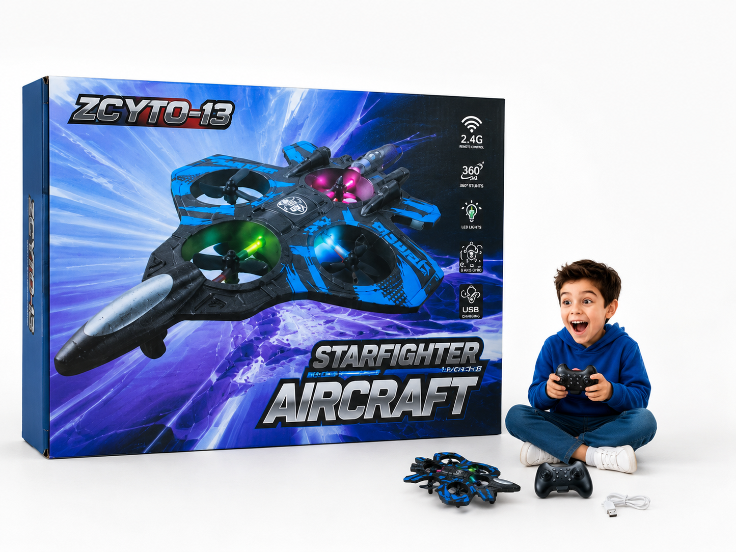 Rechargeable RC Fighter Aircraft Drone Toy