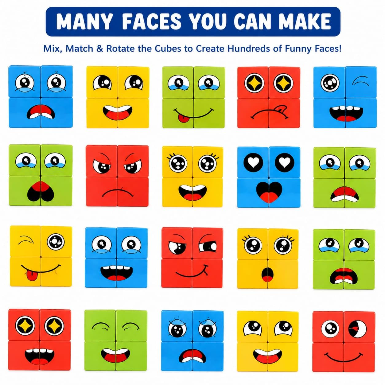 Face Change Expression Cube Puzzle Game