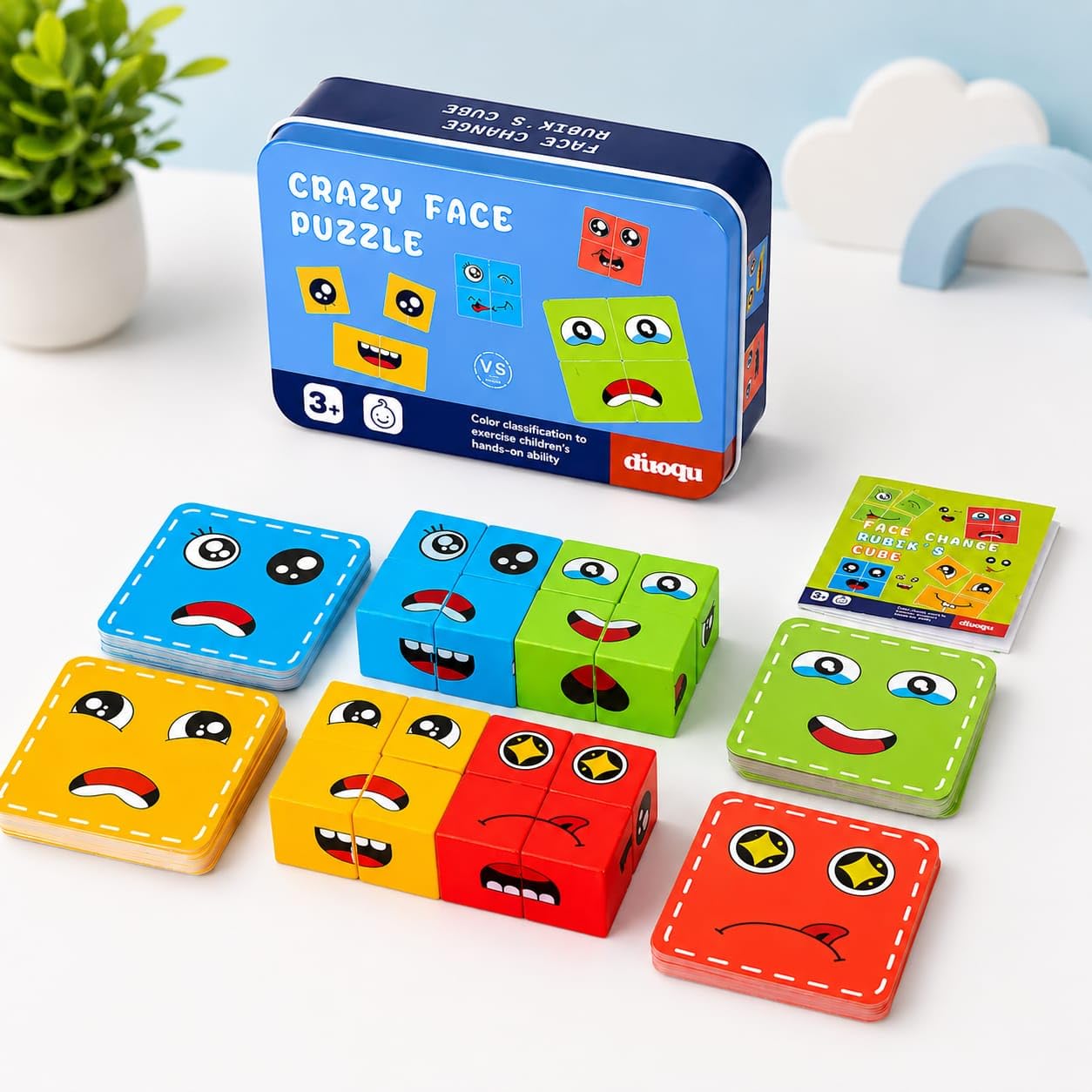 Face Change Expression Cube Puzzle Game