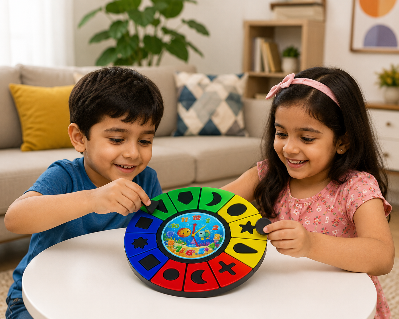Shape & Color Learning Puzzle Clock for Kids