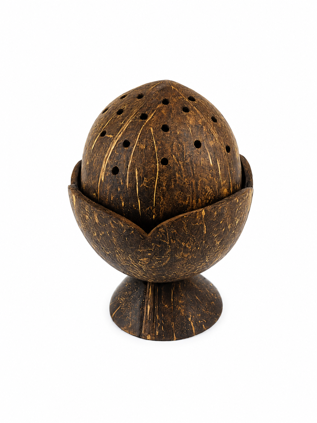 Handcrafted Coconut Shell Sambrani Stand (pack of 2)