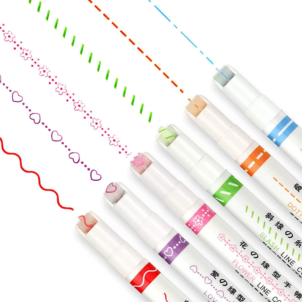 Linear Roller Curve Highlighter Pen Pack Of 6
