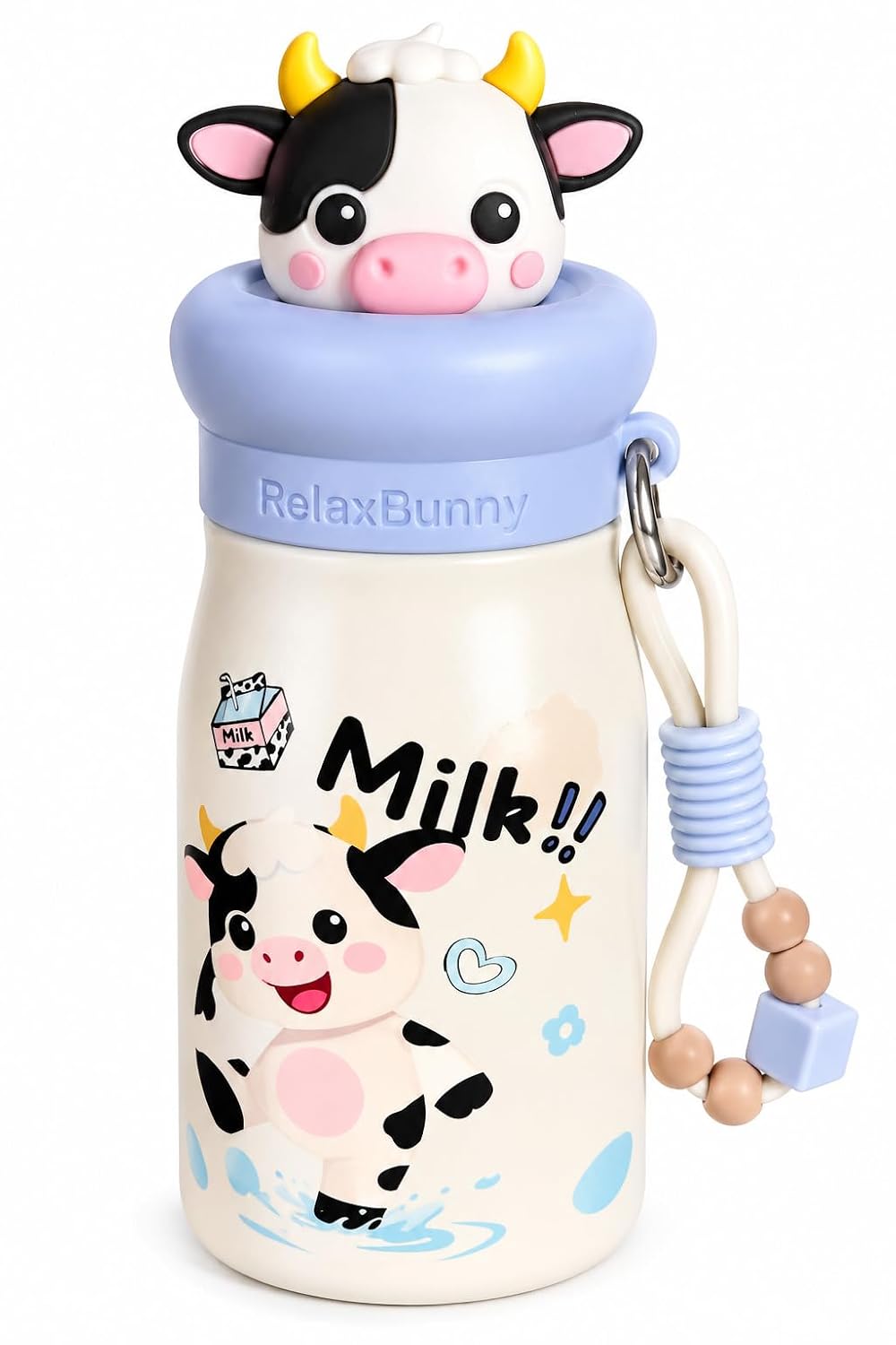 Cute Cartoon Water Bottle for Kids | Attractive Printed Design | Multiple Designs & Colours | Random Colour | Pack of 1