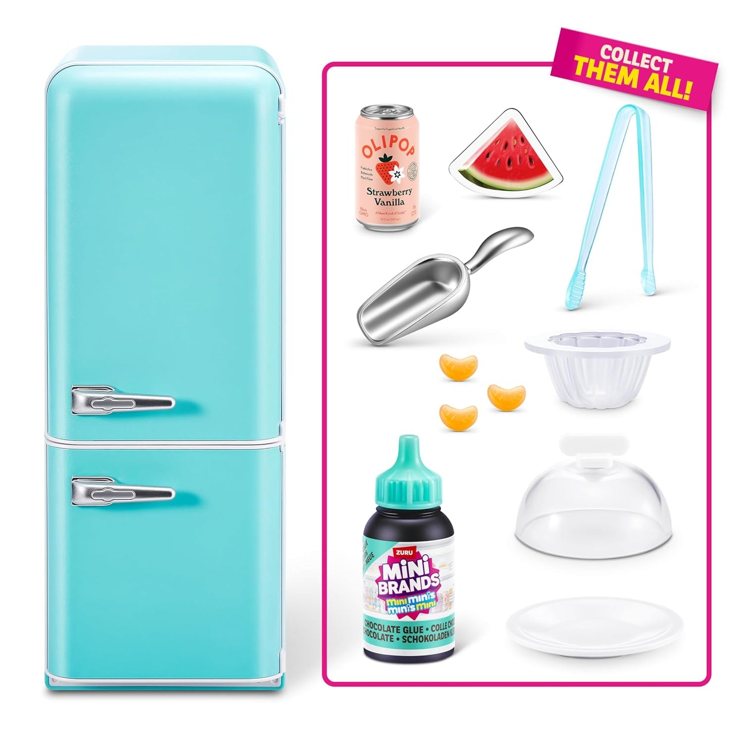 Mini Fridge with Mini Food Accessories & Kitchen Play Items