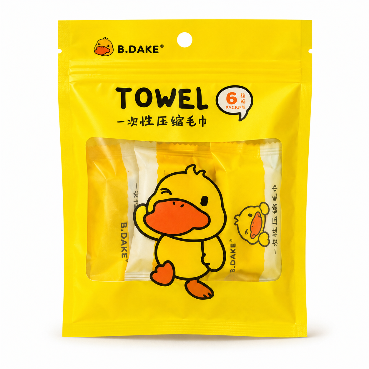 B.DAKE Disposable Compressed Towel – 6 PCS Portable Coin Tissue | Travel, Camping & Facial Cleaning Towels (24 x 30 cm)
