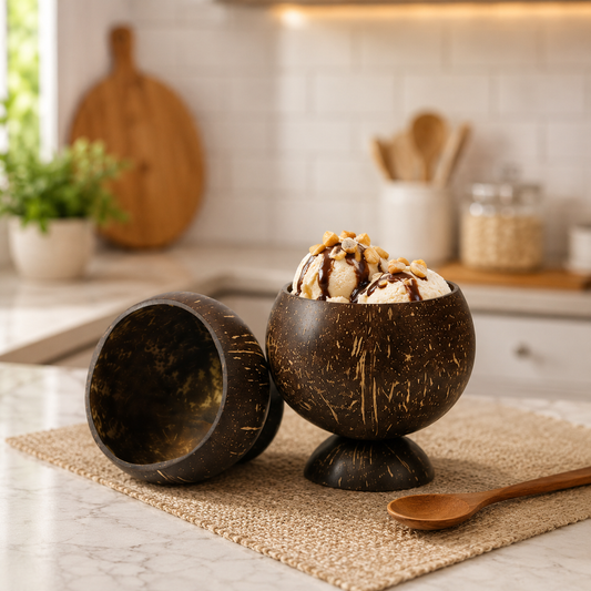 Handcrafted Coconut Shell Dessert Bowl  (pack of 2)