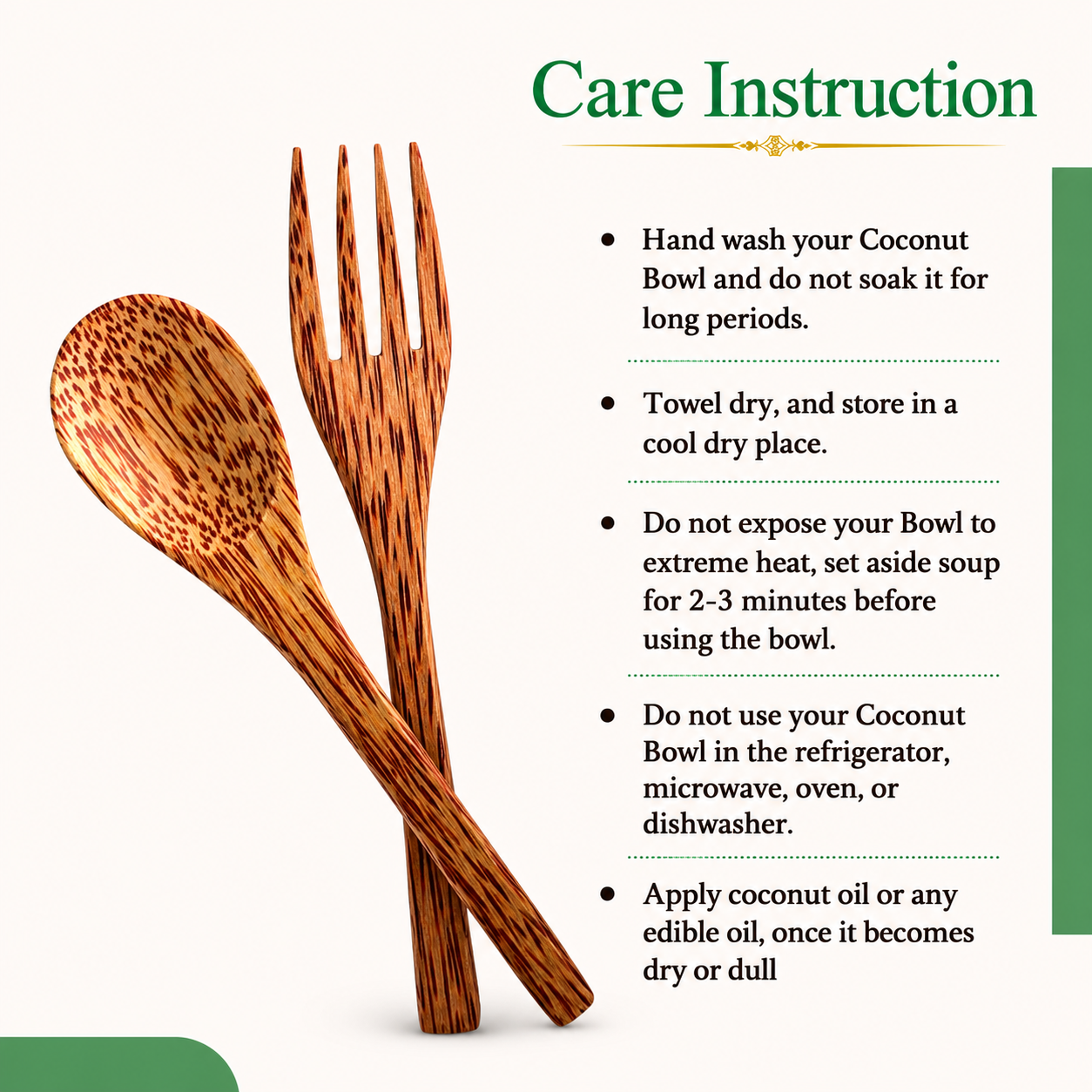 Handcrafted Coconut Wood Spoon & Fork Set