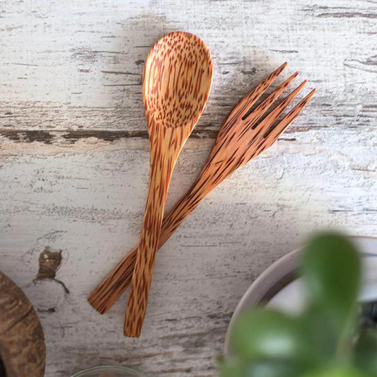 Handcrafted Coconut Wood Spoon & Fork Set