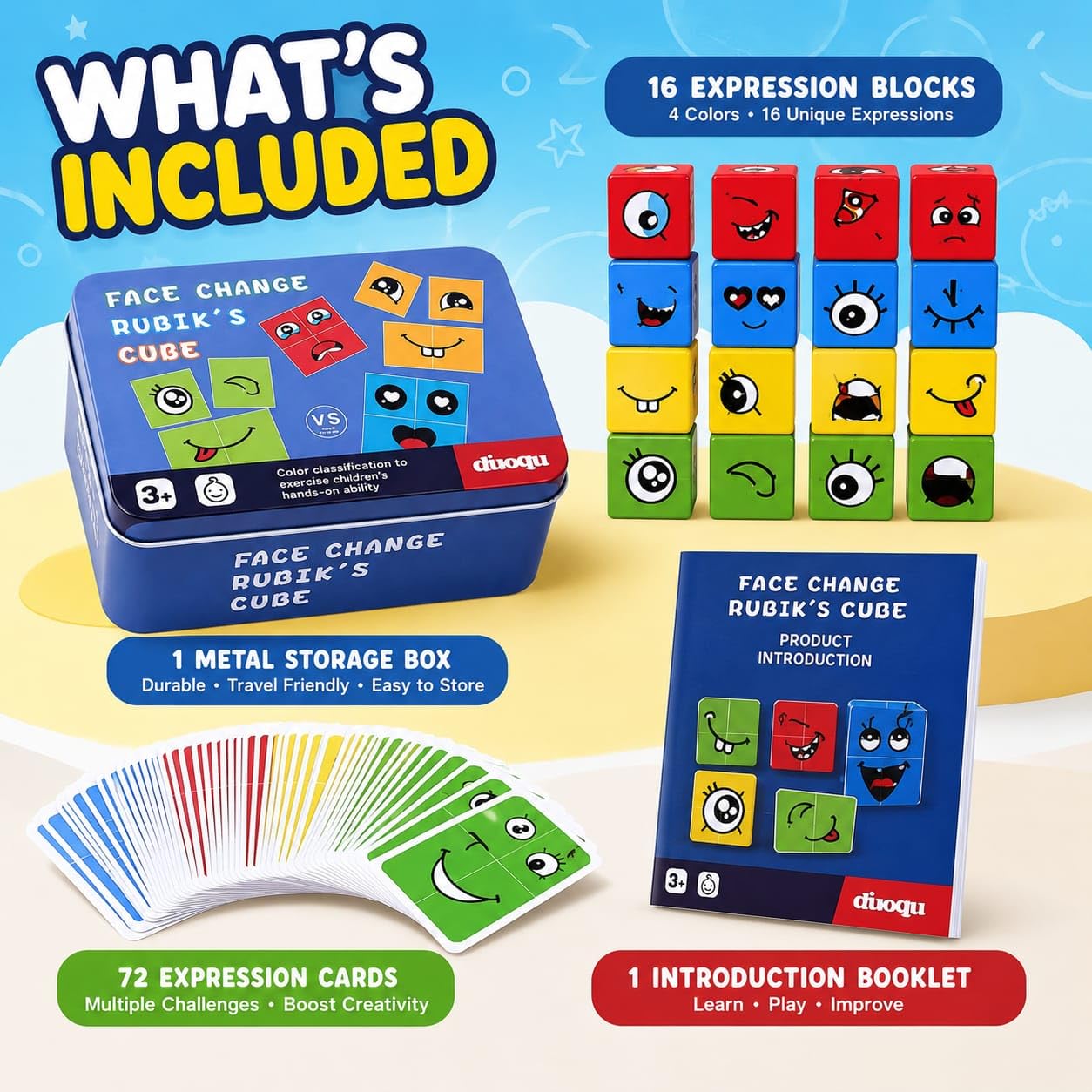 Face Change Expression Cube Puzzle Game