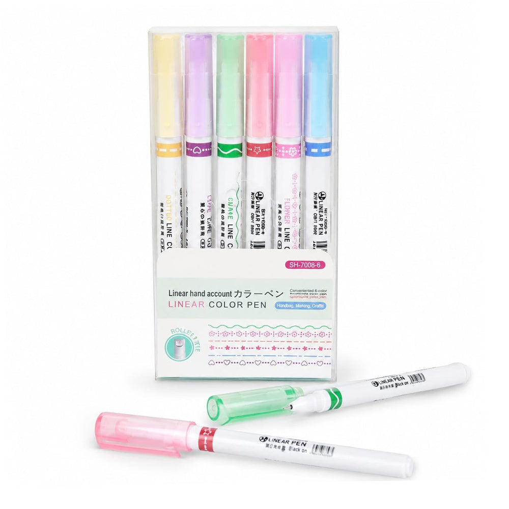 Linear Roller Curve Highlighter Pen Pack Of 6